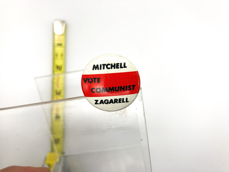Vintage Mitchell Zagarell Pinback Button Vote Communist Campaign Party Emress 1