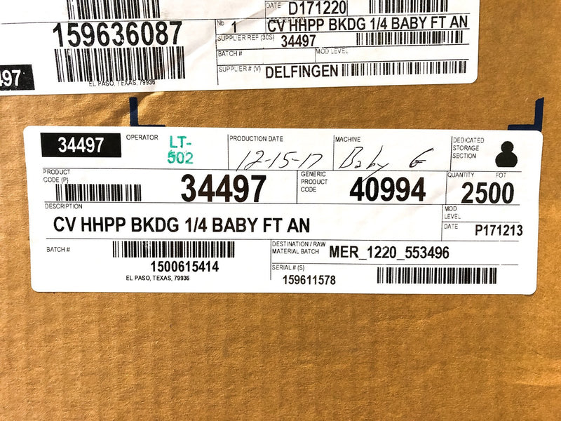 1/4" Slit Split Convoluted Tubing 2500 Feet Delfingen CV HHPP BKDG Baby FT AN 6