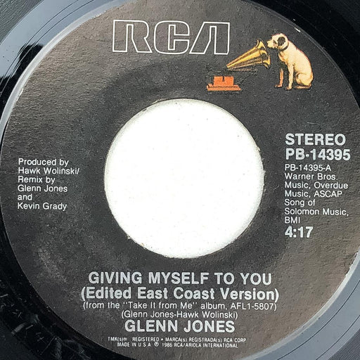 Glenn Jones Giving Myself To You / Set the Night on Fire 45 RPM 7" Single 1986 1