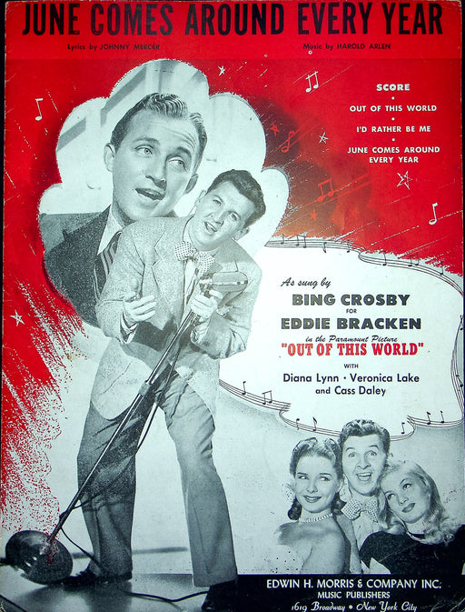 Vintage Sheet Music Bing Crosby June Comes Around Every Year Out Of This World 1