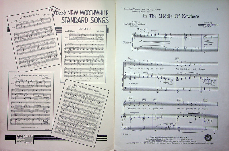 Something For The Boys Sheet Music In The Middle Of Nowhere 1944 Adamson McHugh 2
