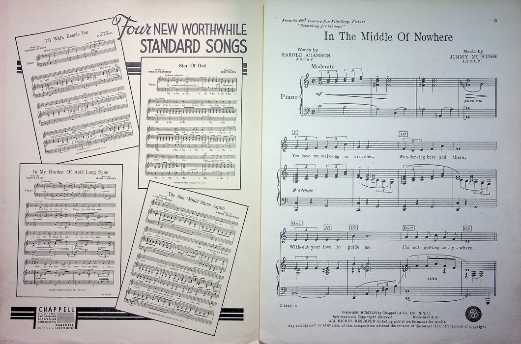 Something For The Boys Sheet Music In The Middle Of Nowhere 1944 Adamson McHugh 2