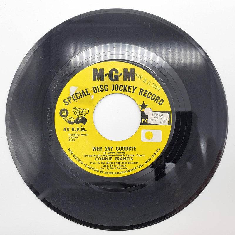 Connie Francis Why Say Goodbye 45 RPM Single Record MGM 1968 K13923 PROMO 2