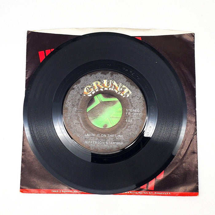 Jefferson Starship Layin' It On The Line 45 RPM Single Record Grunt 1984 3
