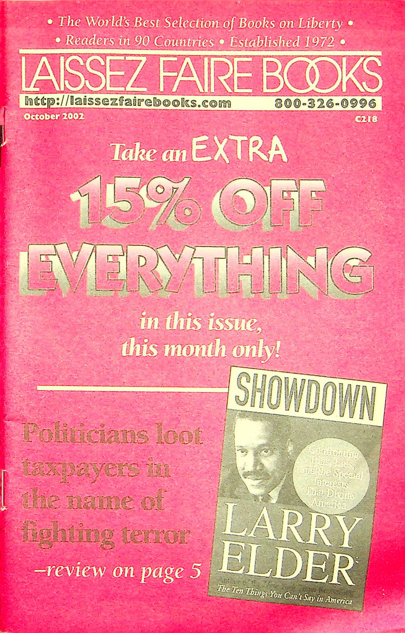 Laissez Faire Books Catalog Oct 2002 Activist Writing Tapes Liberal Larry Elder