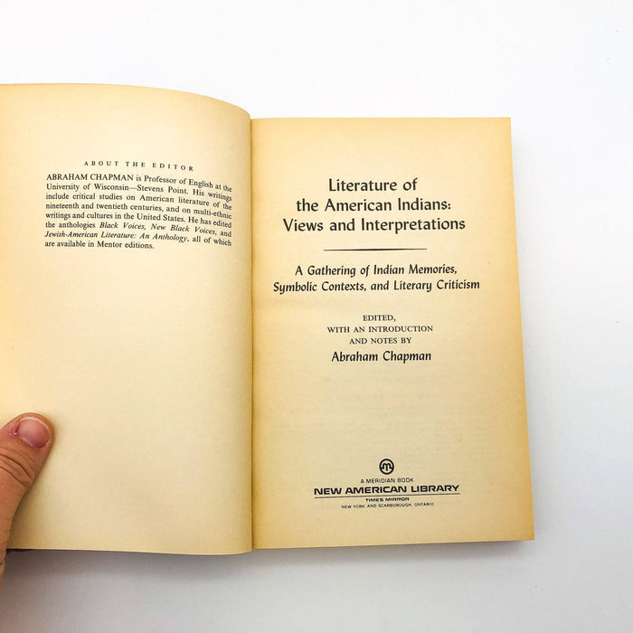 Literature Of The American Indians Paperback Abraham Chapman 1975 Memories 1st E 6