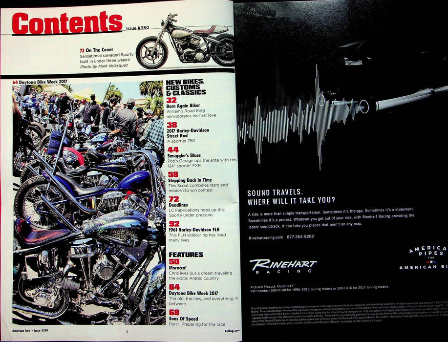 American Iron Motorcycle Magazine Jun # 350 2017 Harley Street Rod Review