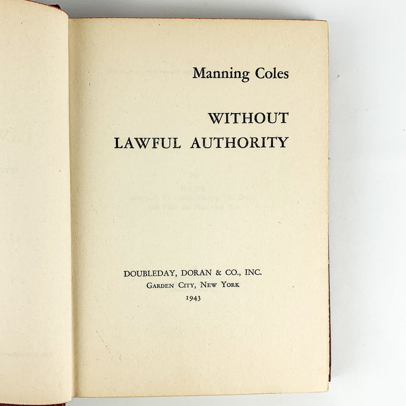 Without Lawful Authority Manning Coles 1943 3