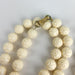 Vintage Long White Faceted & Pressed Design Plastic Bead Necklaces - Lot of 2 6