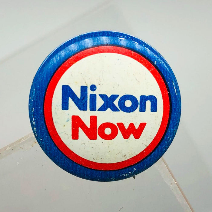 Richard Nixon Now Button Pin .75" Presidential Campaign Politics COADCO Vintage