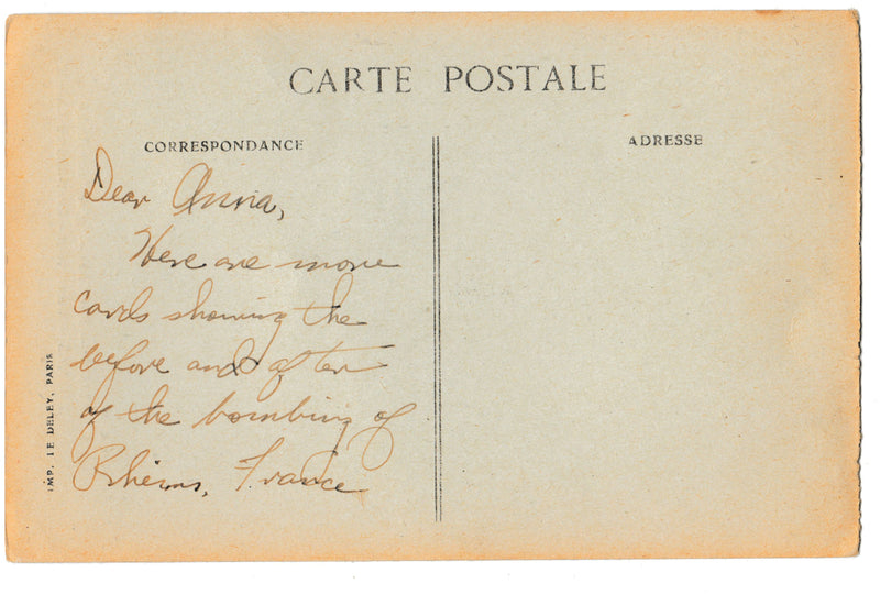 WW1 Bombardment Postcard Eglise Saint Andre Andrews Church France Cliche E.D.