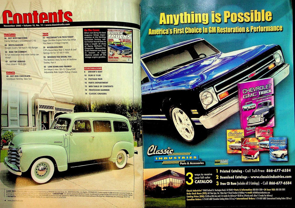 Classic Trucks Magazine November 2006 Vol 15 # 11 "Low-Down" on GM Chassis