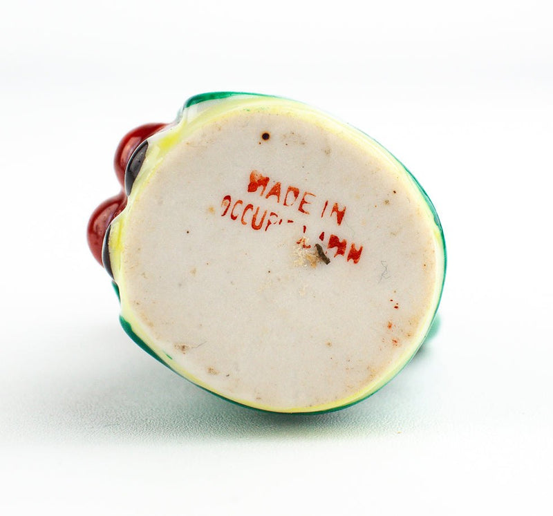 Occupied Japan Miniature Colonial Man Creamer 2" Tall Red Hat Pants Ceramic 6