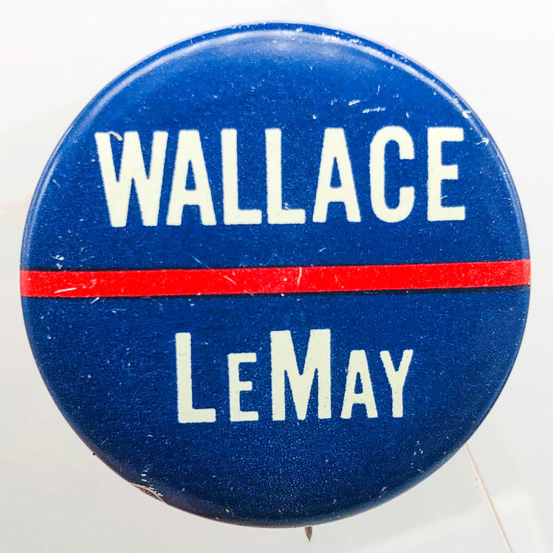 George Wallace Curtis LeMay Button 1" Pinback Presidential Campaign Vintage
