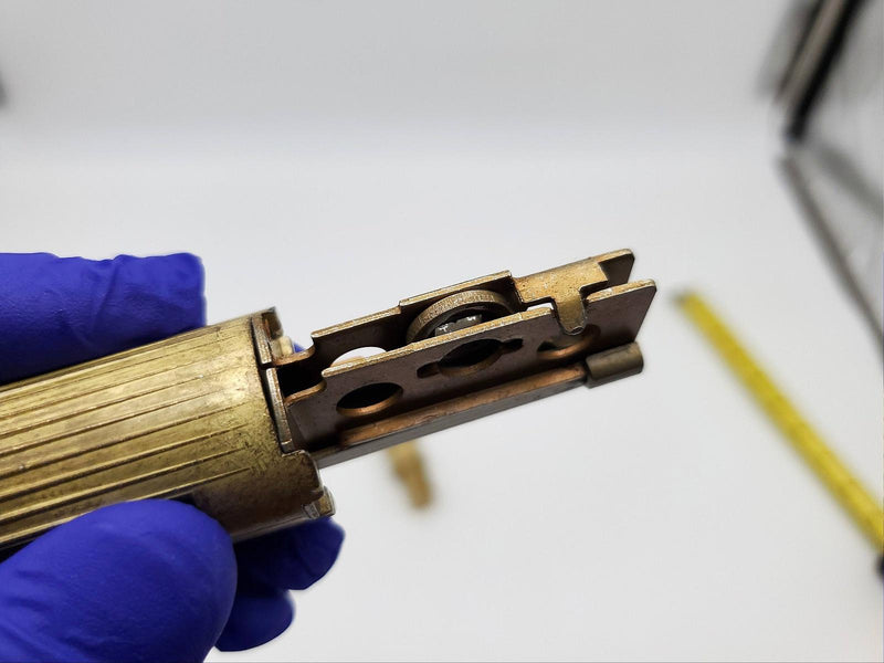 2x Falcon Deadbolt Latches 2-3/8" BS 1" Throw Drive-In Brass For D Series NOS