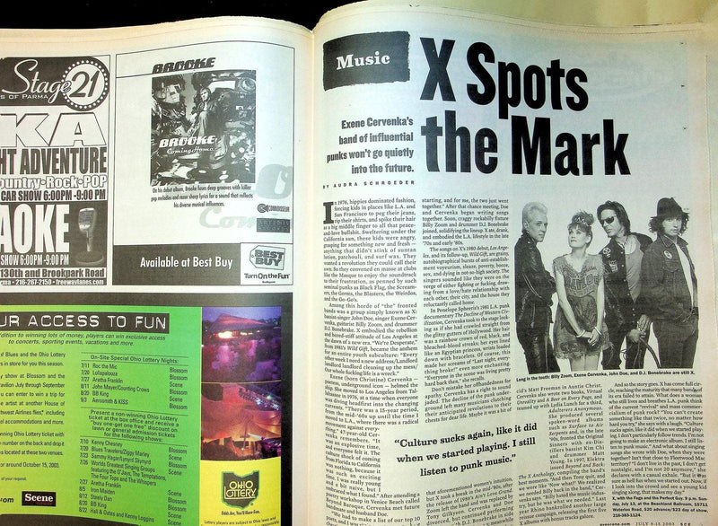 Cleveland Scene Magazine July 2003 X Band Exene Cervenka California Punk Rock 3