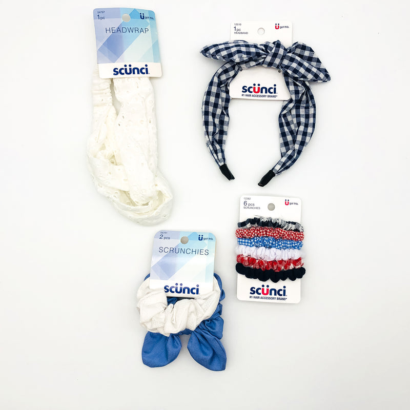 10-Piece Scunci Scrunchies Hair Ties Headbands Headwraps Light Summer Colors