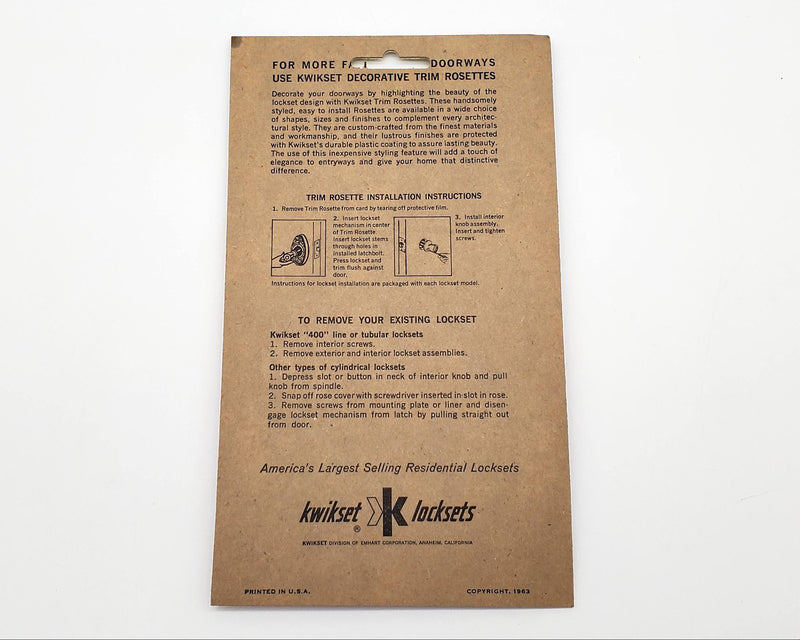 Kwikset Decorative Escutcheon Rosette No. 288 Satin Bronze Plated US-10 Finish 2