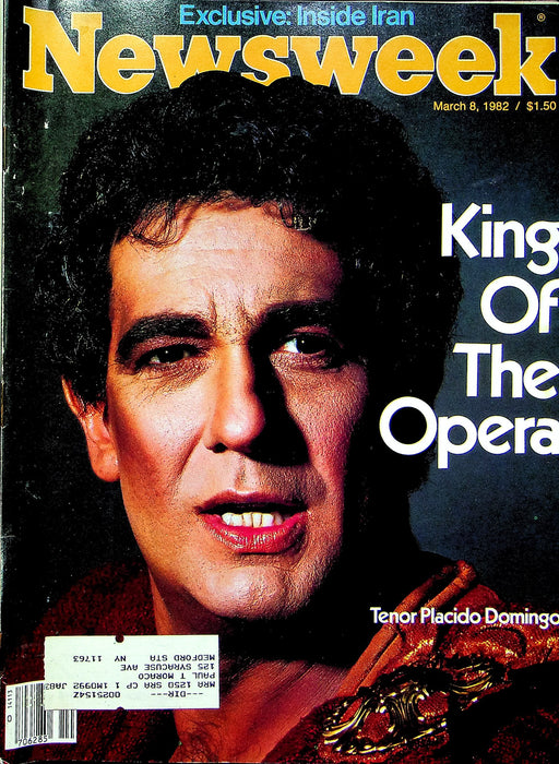 Newsweek Magazine March 8 1982 Tenor Placido Domingo Opera Depression Is Near