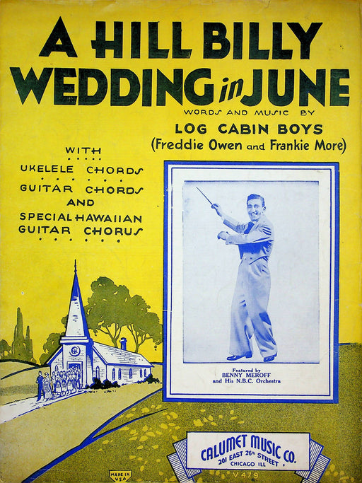 A Hill Billy Wedding in June Sheet Music Log Cabin Boys Freddie Owen F More 1932 1