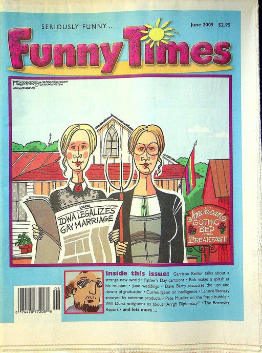 Funny Times Magazine June 2009 Garrison Keillor, Bruce Cameron, Greg Tamblyn 1