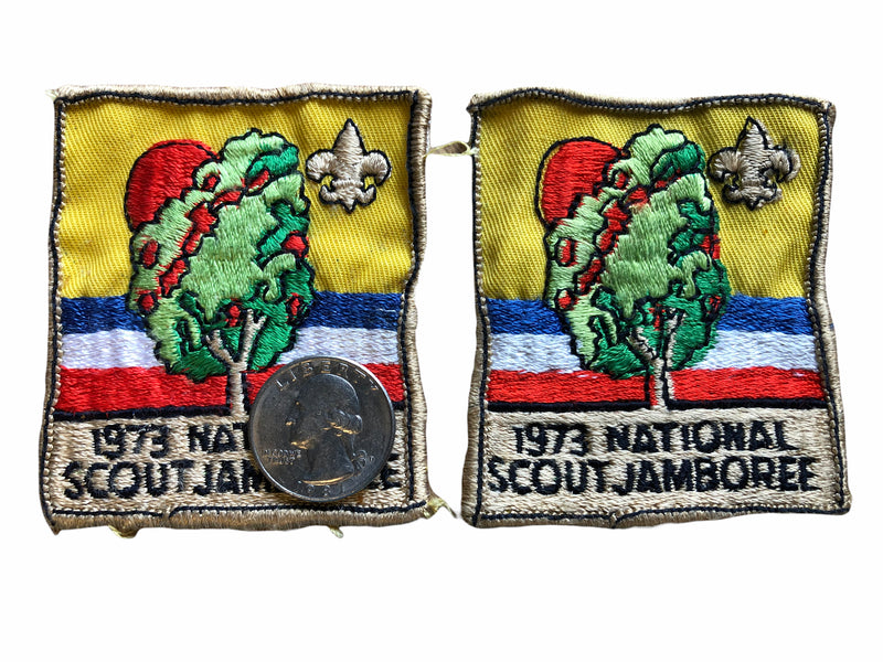 Lot of 2 Vintage Boy Scouts BSA 1973 National Scout Jamboree Pocket Patch 2.5" 4