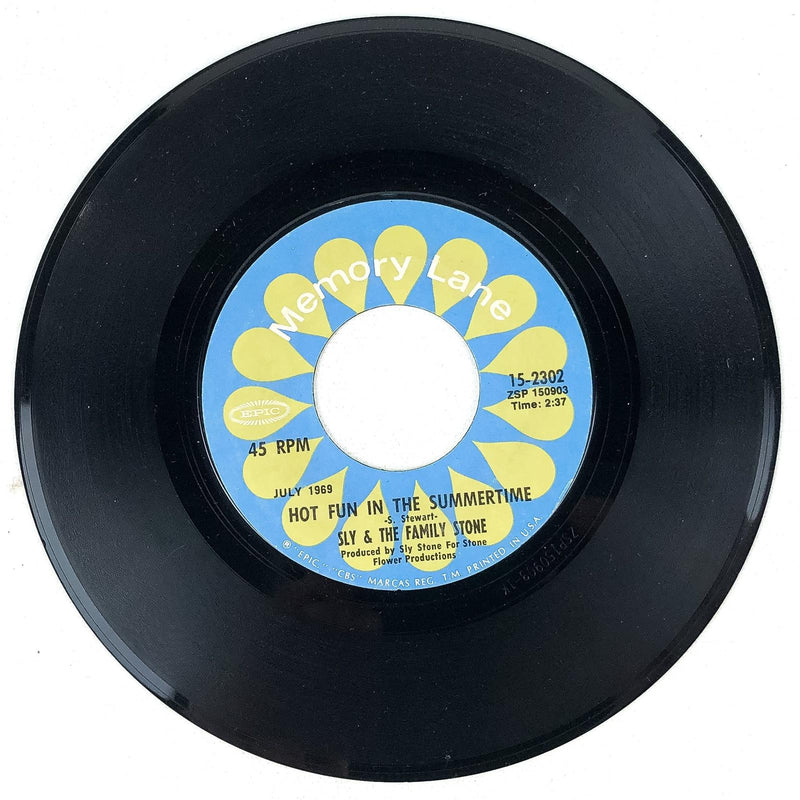 Sly & The Family Stone 45 Record Hot Fun in the Summertime / M'Lady EPIC 1968 2