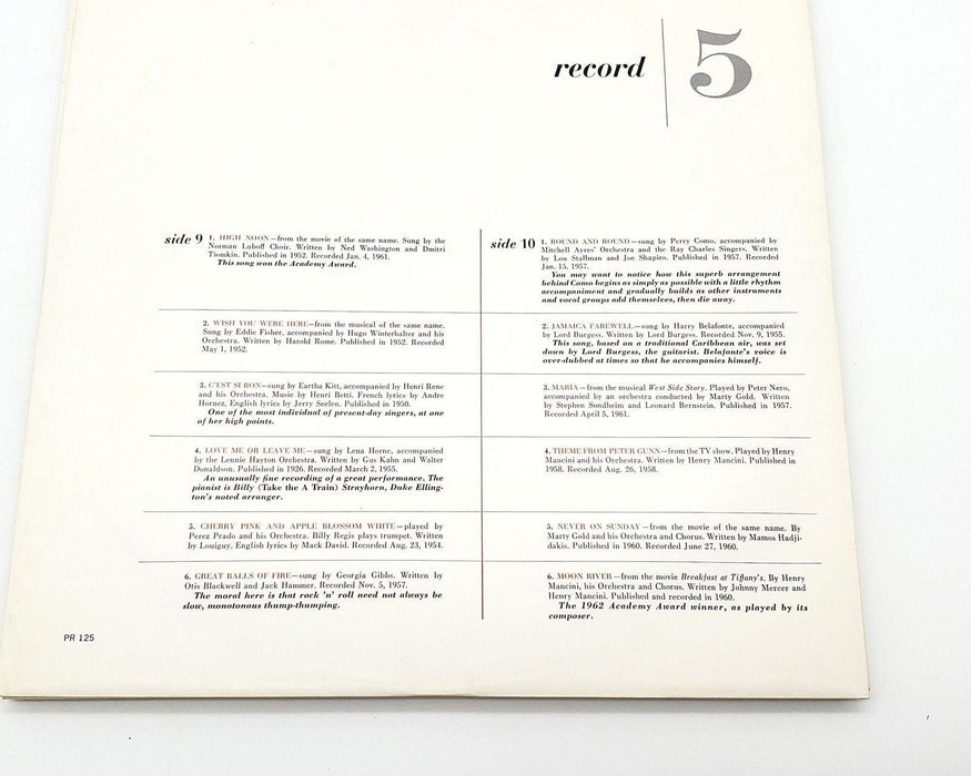 The Music Of Life 33 RPM 5xLP Record RCA 1962 Artie Shaw Glenn Miller w/ Book 9