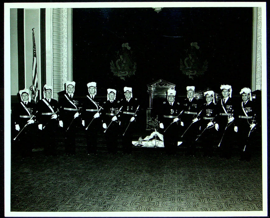 Knights Templar Photograph 8x10 Frock Uniforms Grand Commandery Freemason 50-60s