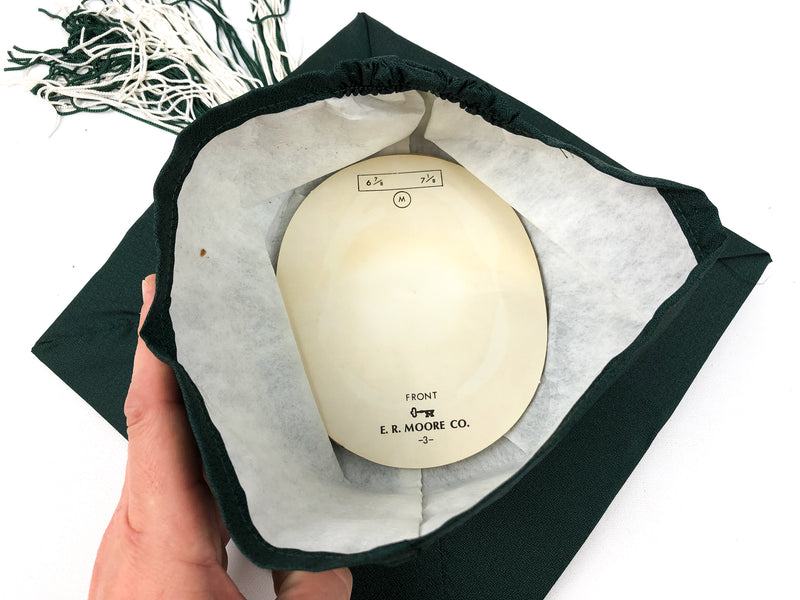 Vintage Graduation Cap Tassel Green ER Moore College Cleveland State University