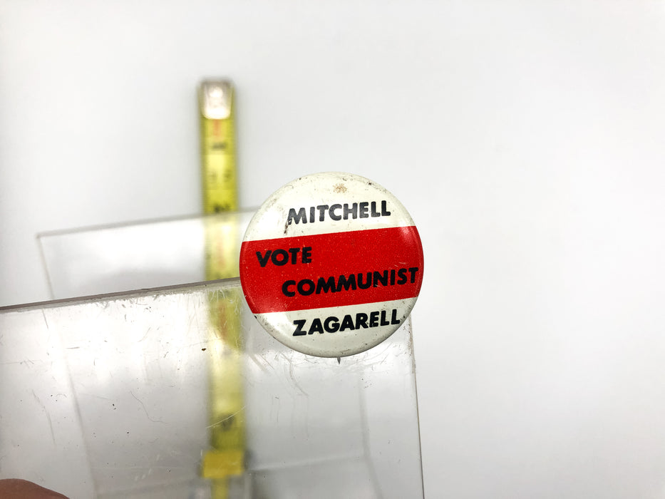 Vintage Mitchell Zagarell Pinback Button Vote Communist Campaign Party Emress 2