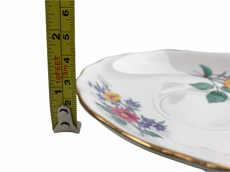 Vintage Royal Vale Mayfair Pink Yellow Daisies Saucer Plate Bone China England 5