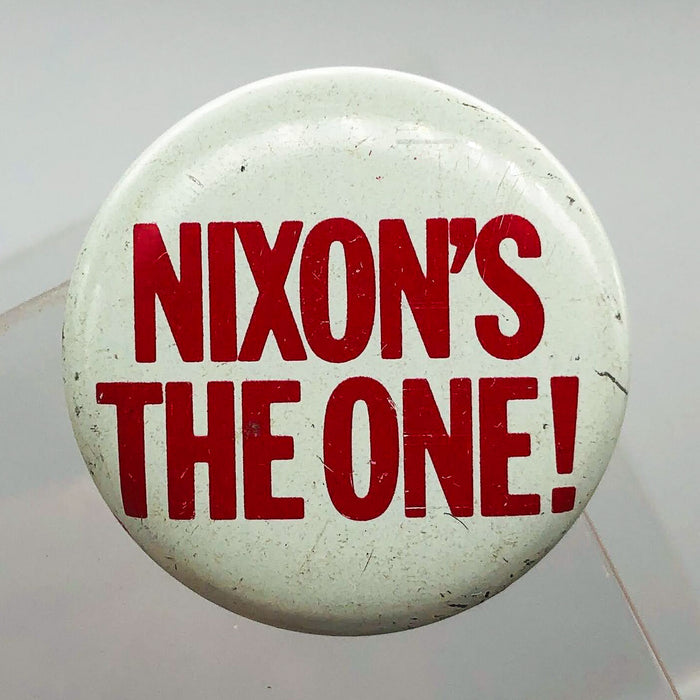 Nixon's The One Button 1" Pinback Presidential Political Campaign Red White 6