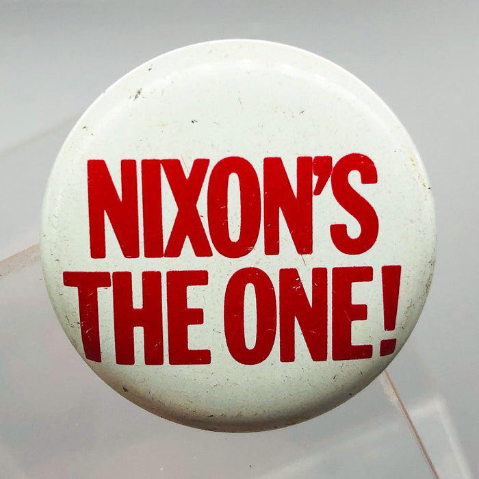 Nixon's The One Button 1" Pinback Presidential Political Campaign Red White 5