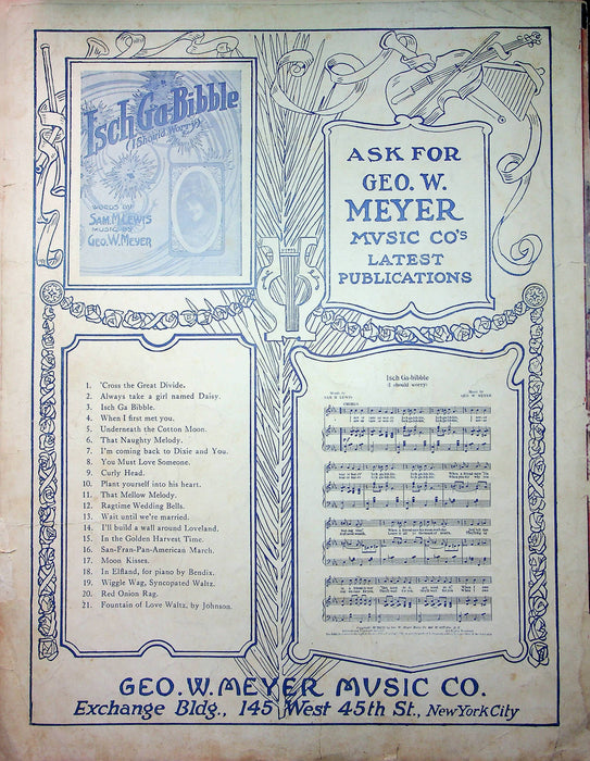 Cross The Great Divide Sheet Music Song Lyrics 1913 Ill Wait For You Geo W Meyer 4