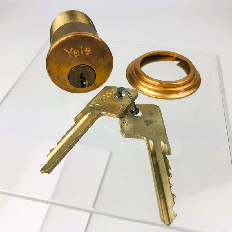 Yale Mortise Cylinder 1152 1-3/4" US10 Satin Bronze 6 Pin New Old Stock NOS Cpy2