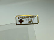 Vintage American Red Cross Lapel Pin Emergency First Aid Ball Locking W Stamp 3