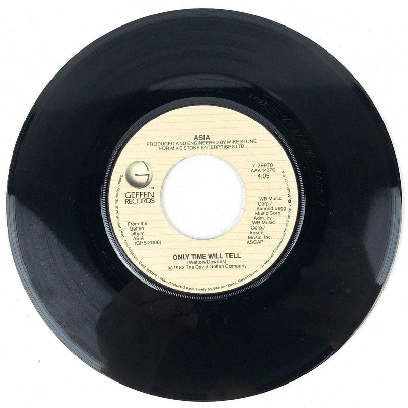 Asia 45 RPM Record Time Again / Only Time Will Tell David Geffen 1982 3