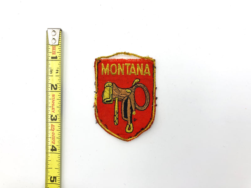 Vintage Montana Saddle Patch Sew On Embroidered Cowboy Western