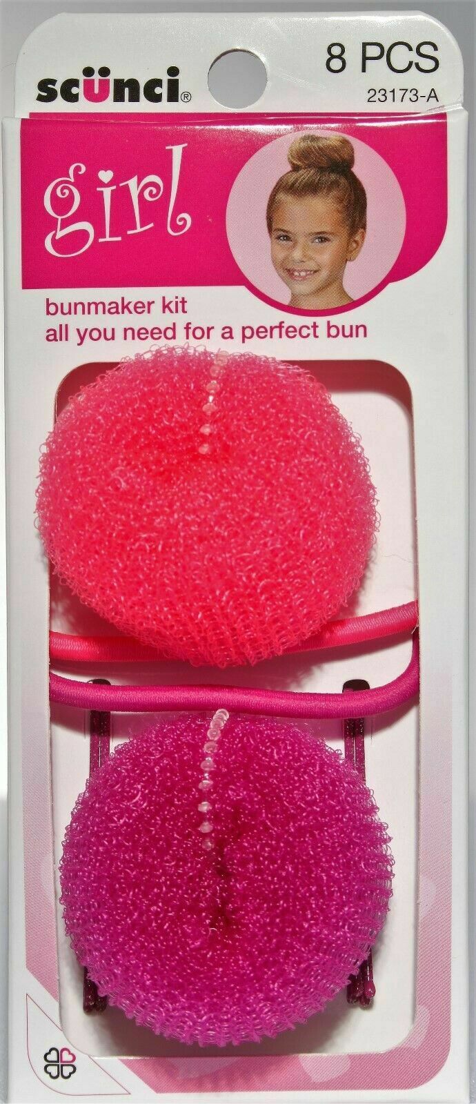 Scunci Girl Bunmaker Hair Bun Maker 8 Piece Kit with Instructions 23173-A 3 Pack