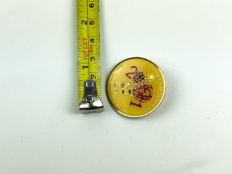 Vintage Ravenna Ohio Balloon A-Fair Lapel Pin The Journey's Begun 2001 Hot Air