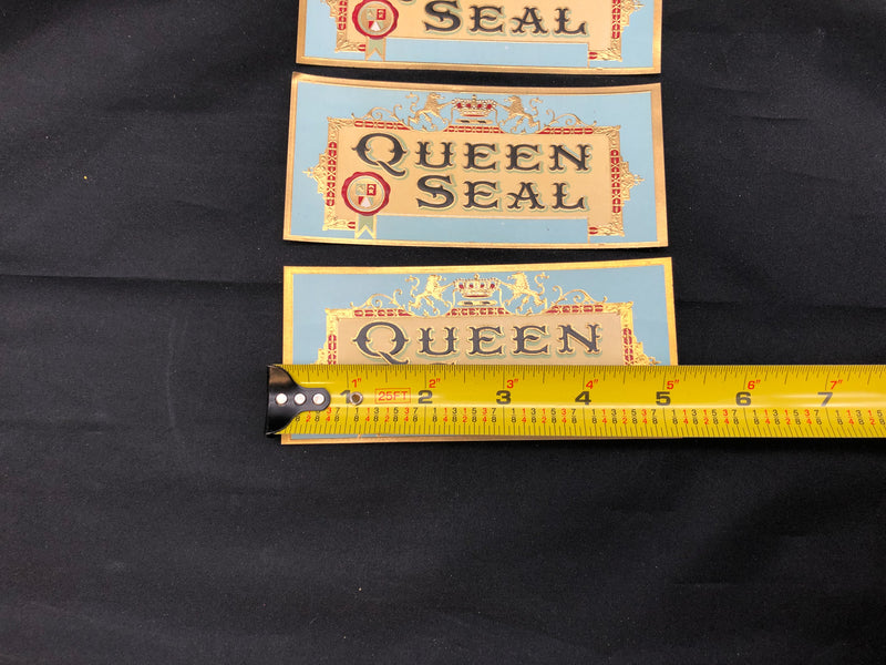 Queen Seal Cigar Label Box Wrapper Original Embossed Unused Vintage Tobacco