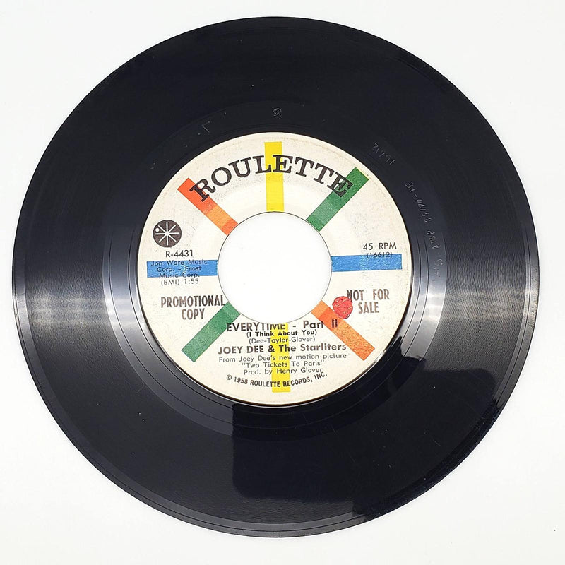 Joey Dee & The Starliters Everytime I Think About You 45 RPM Record 1962 PROMO 2