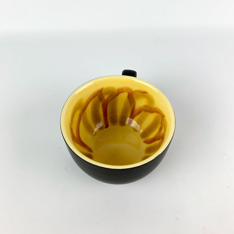 Starbucks Black Coffee Mug Matte Bone China Flower Sunflower Yellow 2012 3