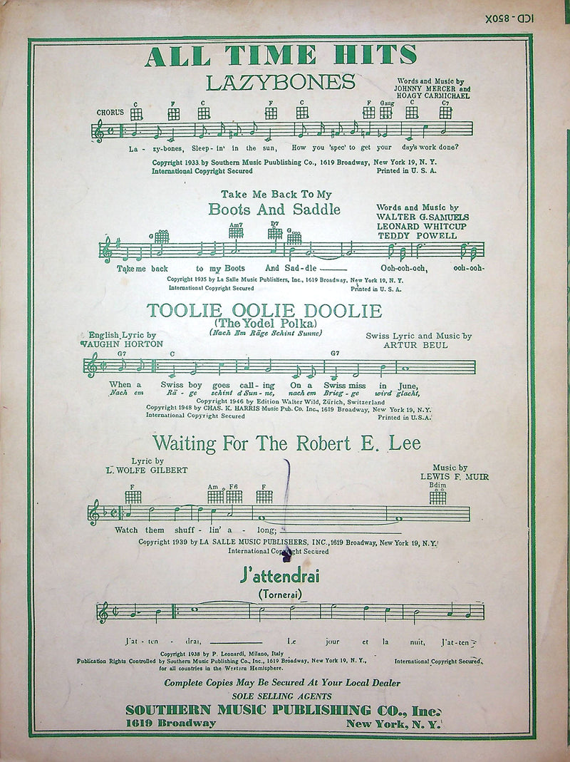 Sheet Music Down Yonder Freddy Martin Wolfe Gilbert 1948 Vocal Piano Song 3
