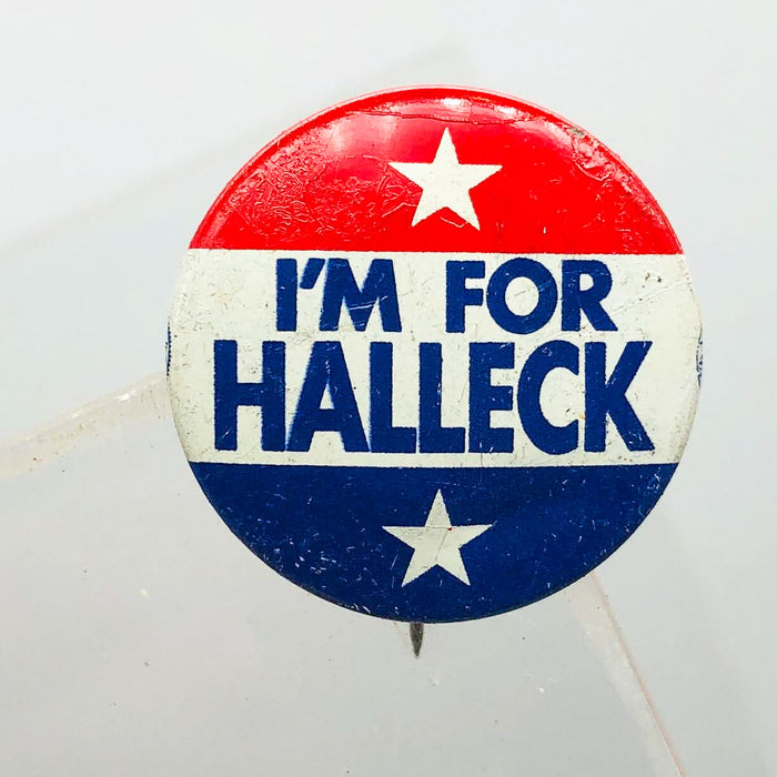 I'm For Halleck Button Pin .75" Indiana Politician Campaign Republican Stars 5