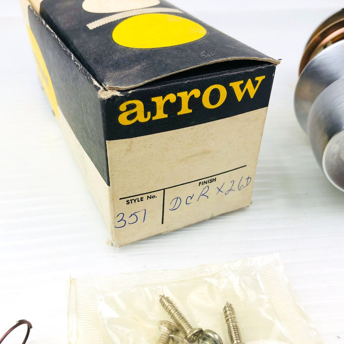 Arrow 351 Panic Proof Door Knob Lockset Keyed Satin Chrome Cylinder Entrance 3