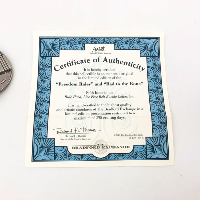 Pewter Belt Buckle Freedom Rider Bad To The Bone Motorcycle Biker Eagle Skull