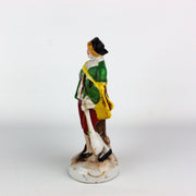 Occupied Japan Colonial Victorian Man w/ Cape & Instrument 6 Inches 2