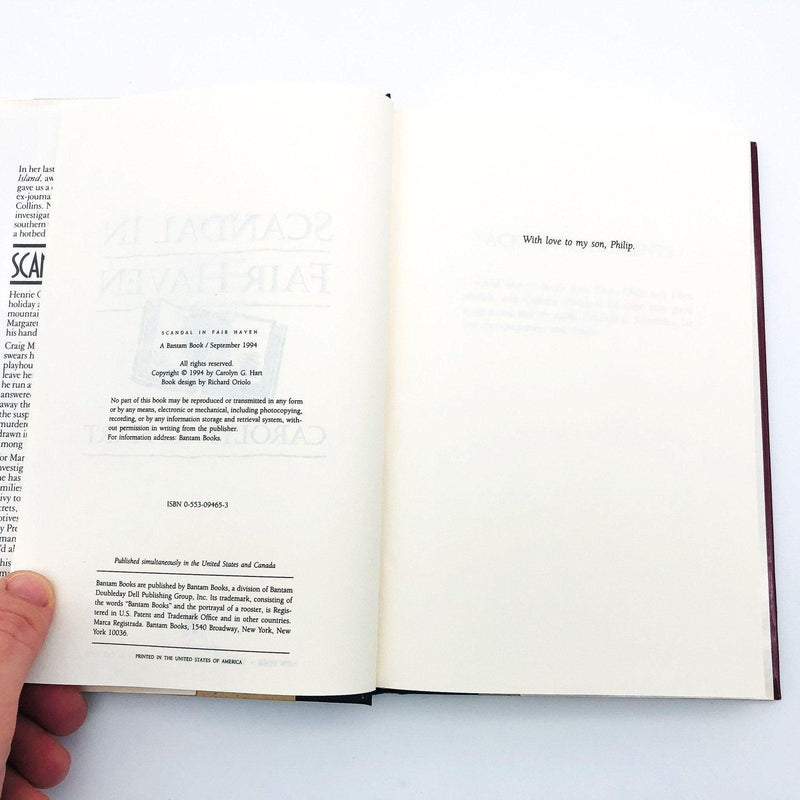 Scandal In Fair Haven Hardcover Carolyn Hart 1994 Henrietta Collins Sleuth PI 8